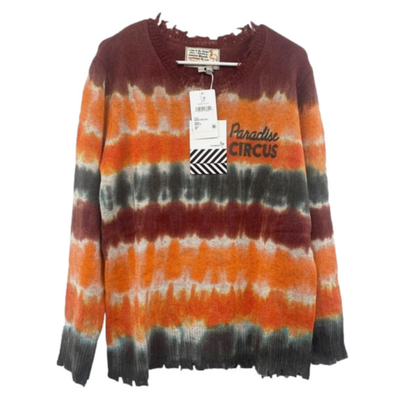 Free People X Sandrine Rose Tie Dye Wool Cashmere Sweater Distressed Size S NWT - Picture 1 of 5